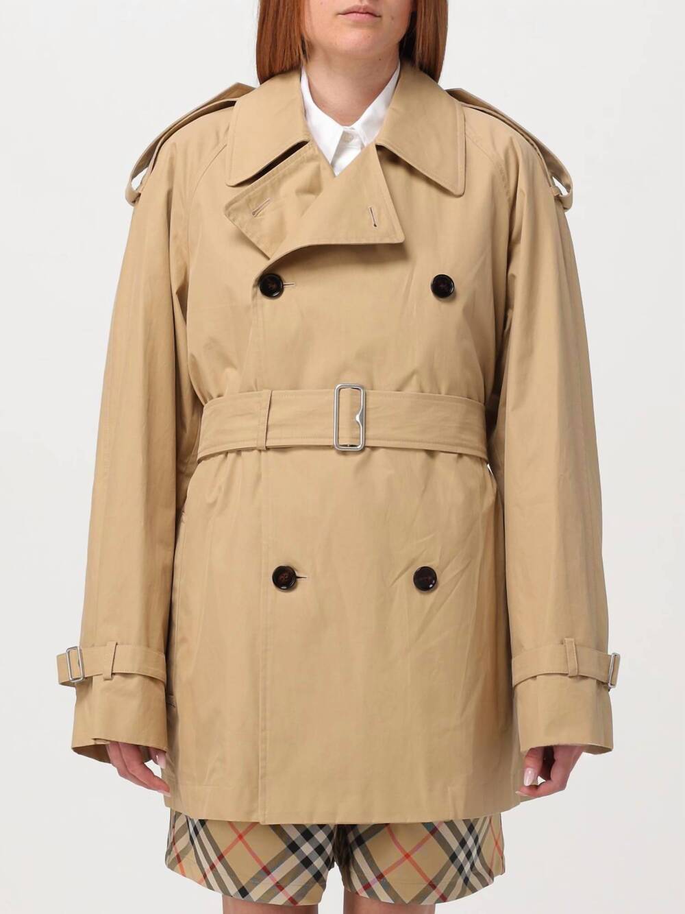 NEW BURBERRY short belted trench coat in flax - Picture 1 of 8